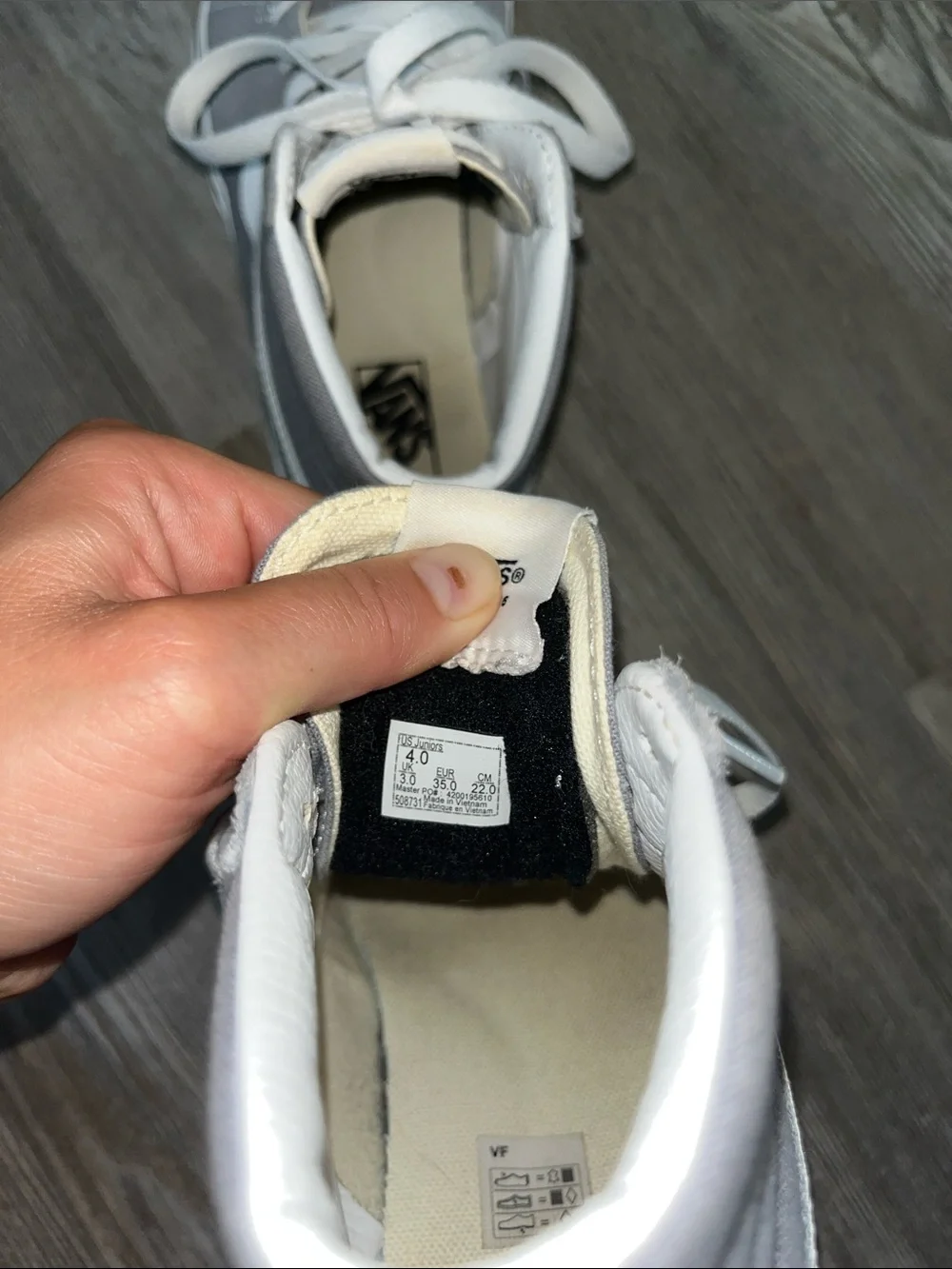 Vans Kids High-Top Sneakers in Gray and White